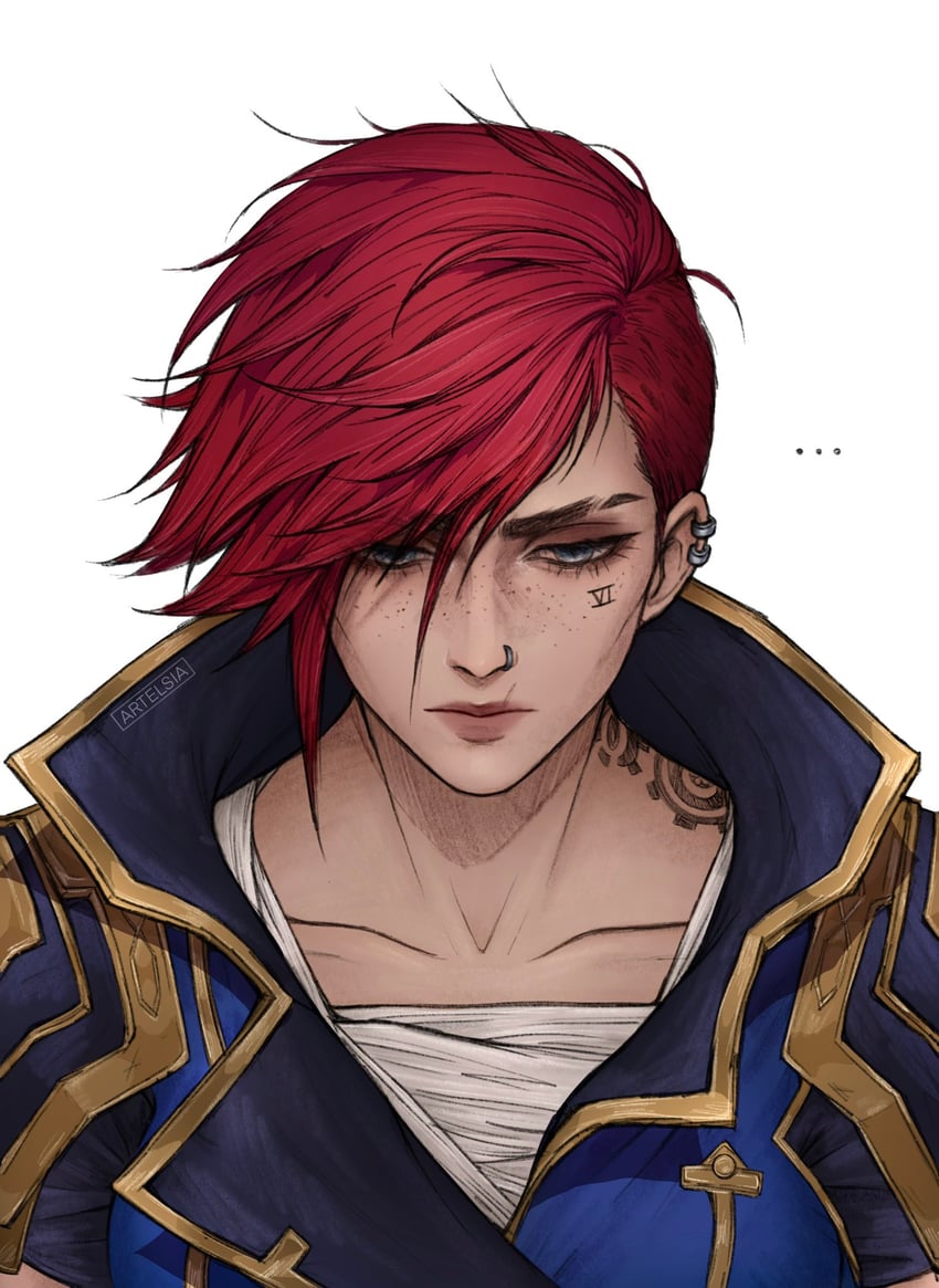 vi and arcane vi (league of legends and 1 more) drawn by artelsia
