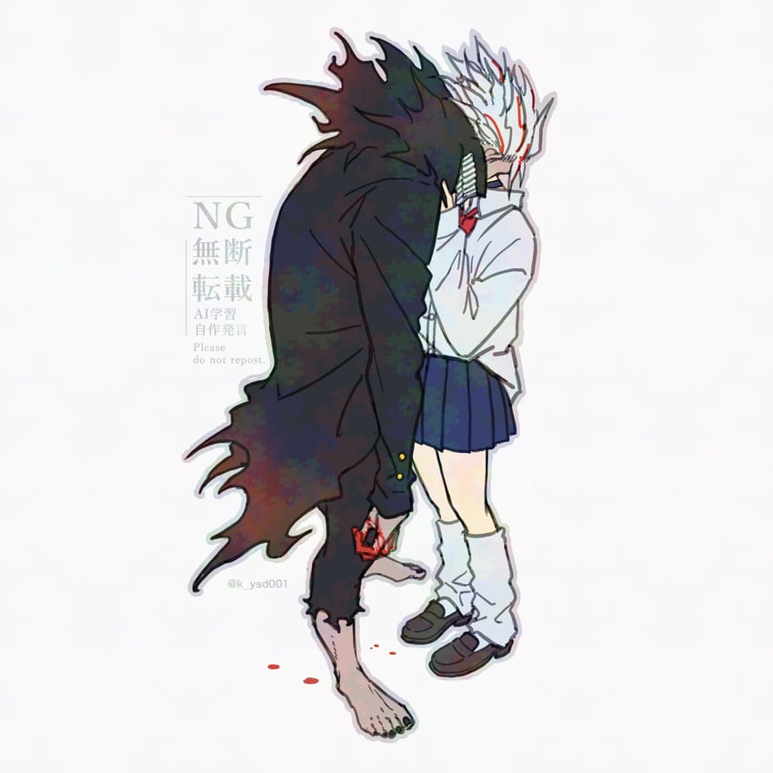 ayase momo and takakura ken (dandadan) drawn by k_ysd001