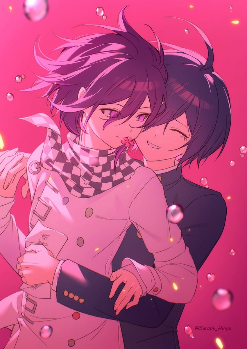 oma kokichi and saihara shuichi (danganronpa and 1 more) drawn by ewa_(seraphhuiyu)