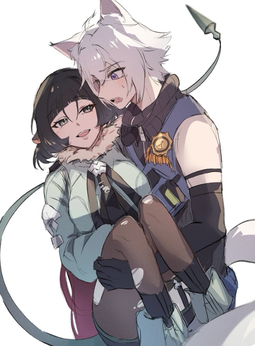 jane doe and seth lowell (zenless zone zero) drawn by milk_(ohota_ye1)