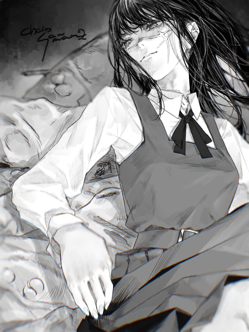 yoru (chainsaw man) drawn by itsuki_reina