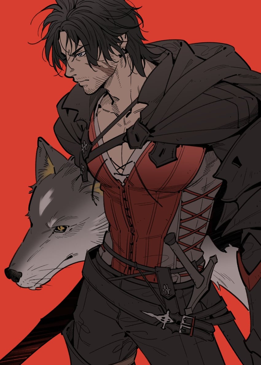 clive rosfield and torgal (final fantasy and 1 more) drawn by yukko93