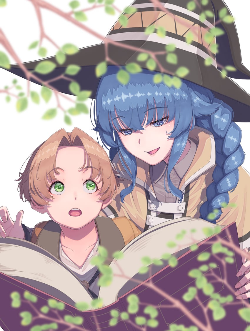 roxy migurdia and rudeus greyrat (mushoku tensei) drawn by moga_vdvk3434