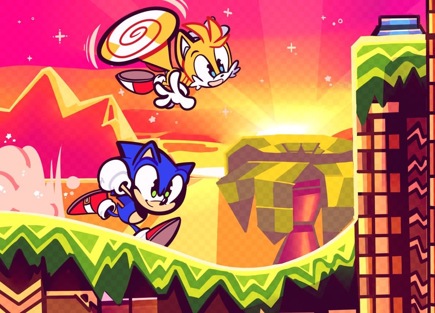 sonic the hedgehog and tails (sonic and 2 more) drawn by toby_s.
