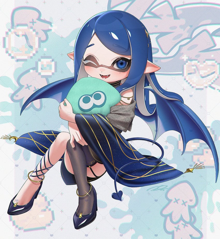 inkling player character and inkling girl (splatoon) drawn by puchiman