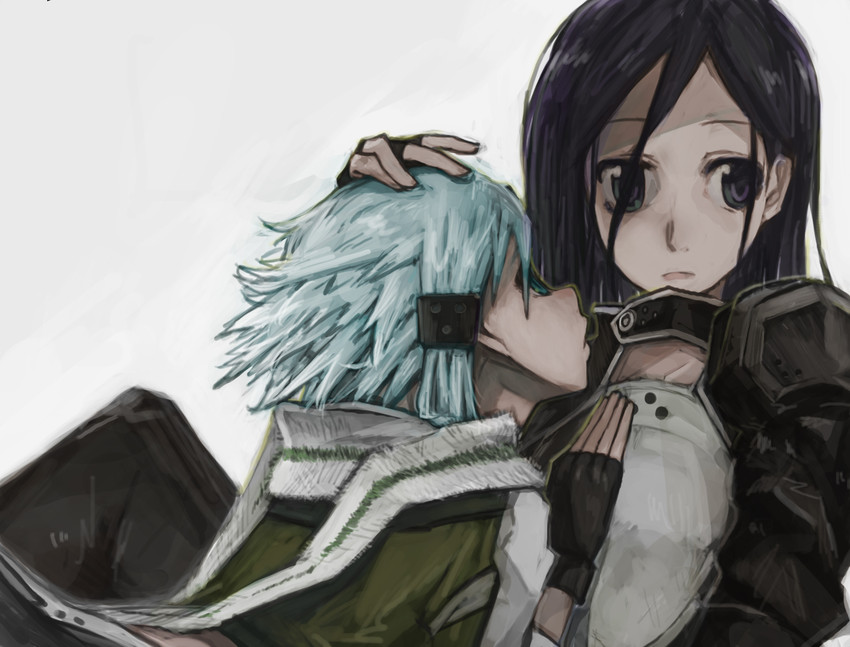 kirito and sinon (sword art online) drawn by toro3