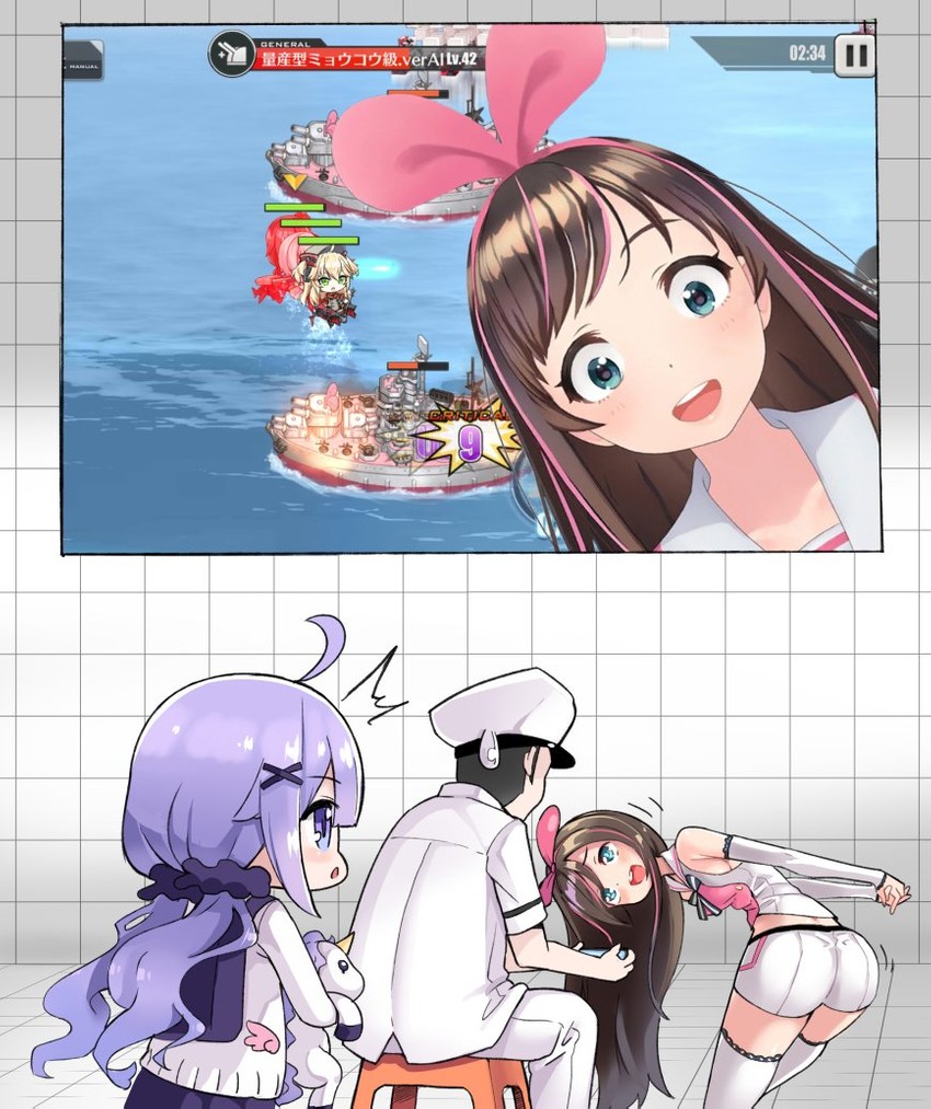 commander, unicorn, and kizuna ai (azur lane and 1 more) drawn by hm_(hmongt)
