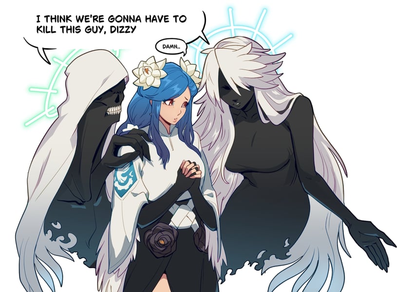 dizzy, necro, undine, and queen dizzy (guilty gear and 1 more) drawn by skullworms