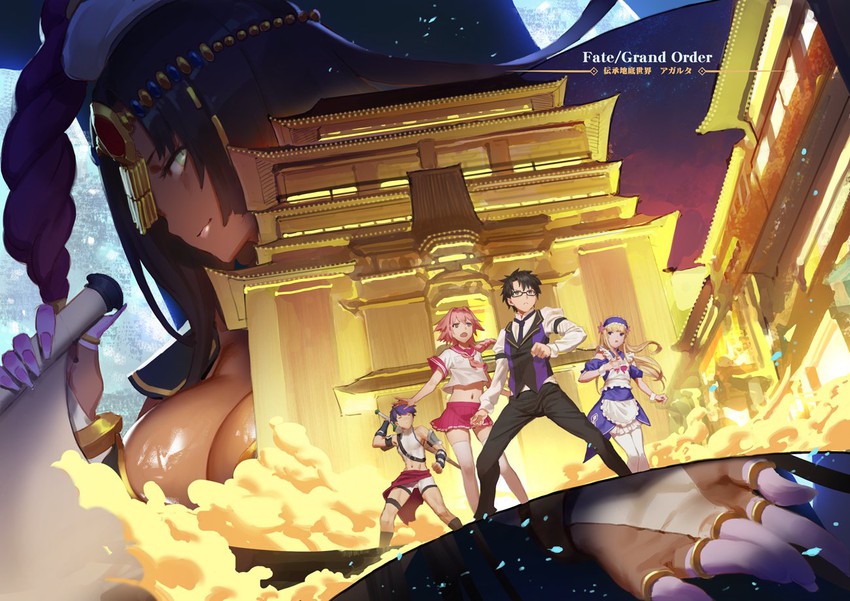 fujimaru ritsuka, astolfo, scheherazade, chevalier d'eon, and fergus mac roich (fate and 1 more) drawn by cancer_(zjcconan)