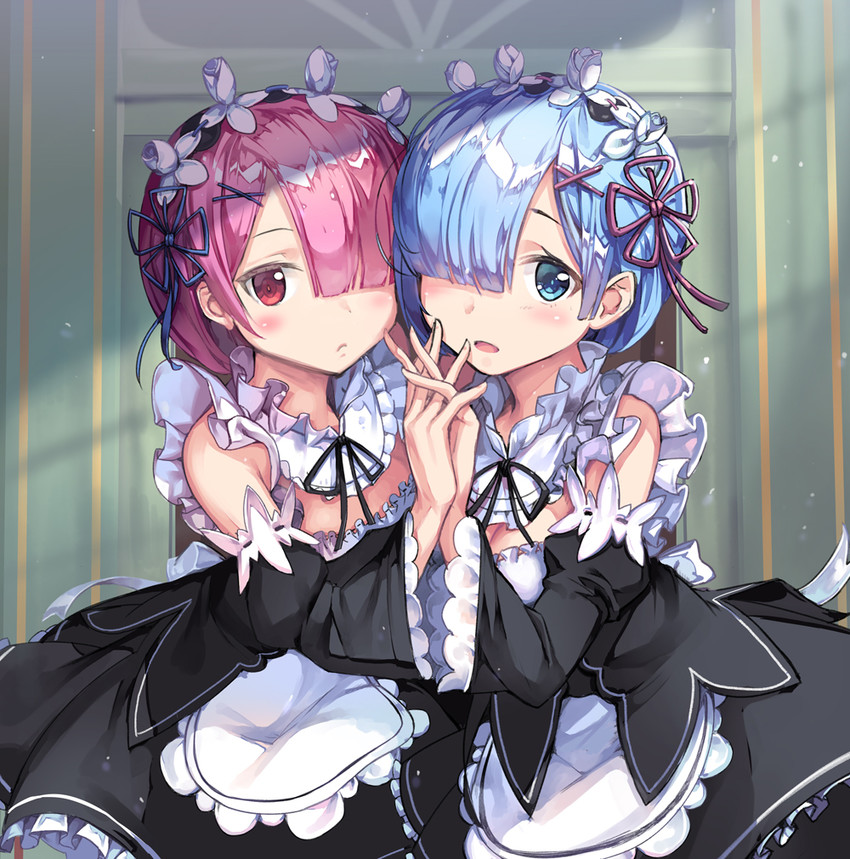 rem and ram (re:zero kara hajimeru isekai seikatsu) drawn by newey