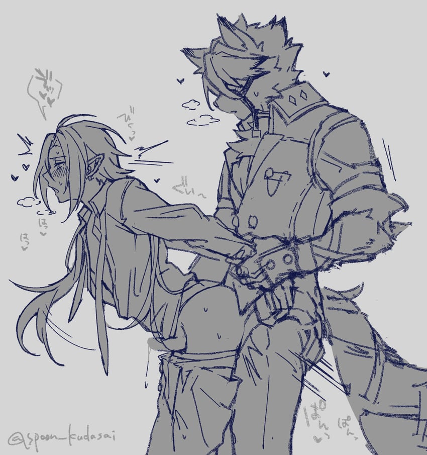von lycaon and hugo vlad (zenless zone zero) drawn by washidake