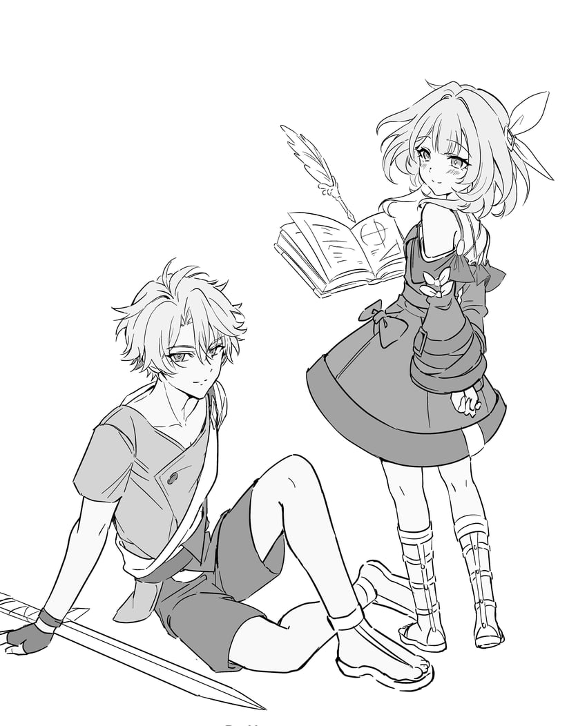 phainon and cyrene (honkai and 1 more) drawn by da-un_(du)