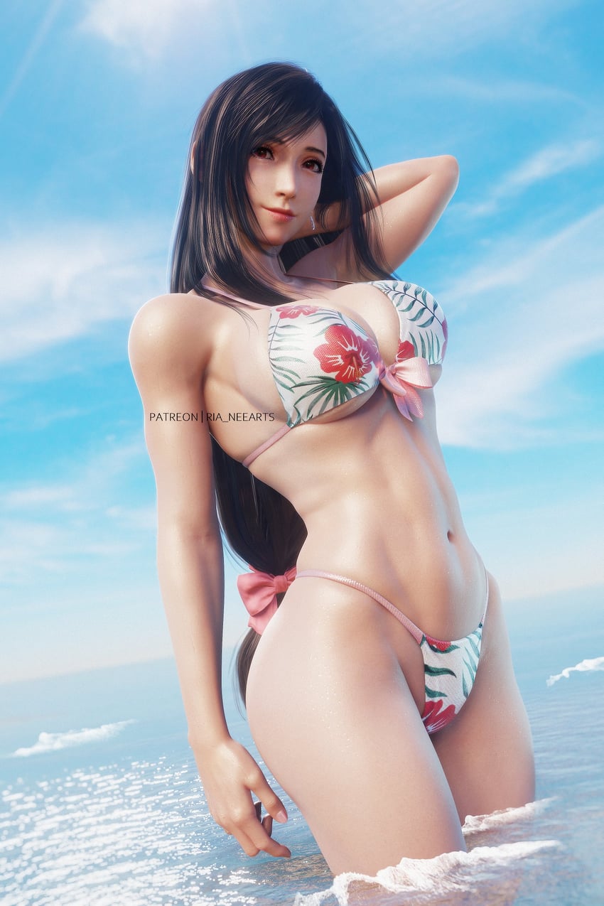 tifa lockhart (final fantasy and 2 more) drawn by ria_(baka-neearts)