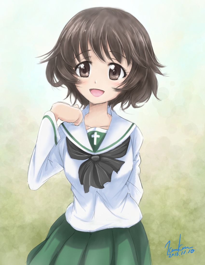akiyama yukari (girls und panzer) drawn by kem_kem