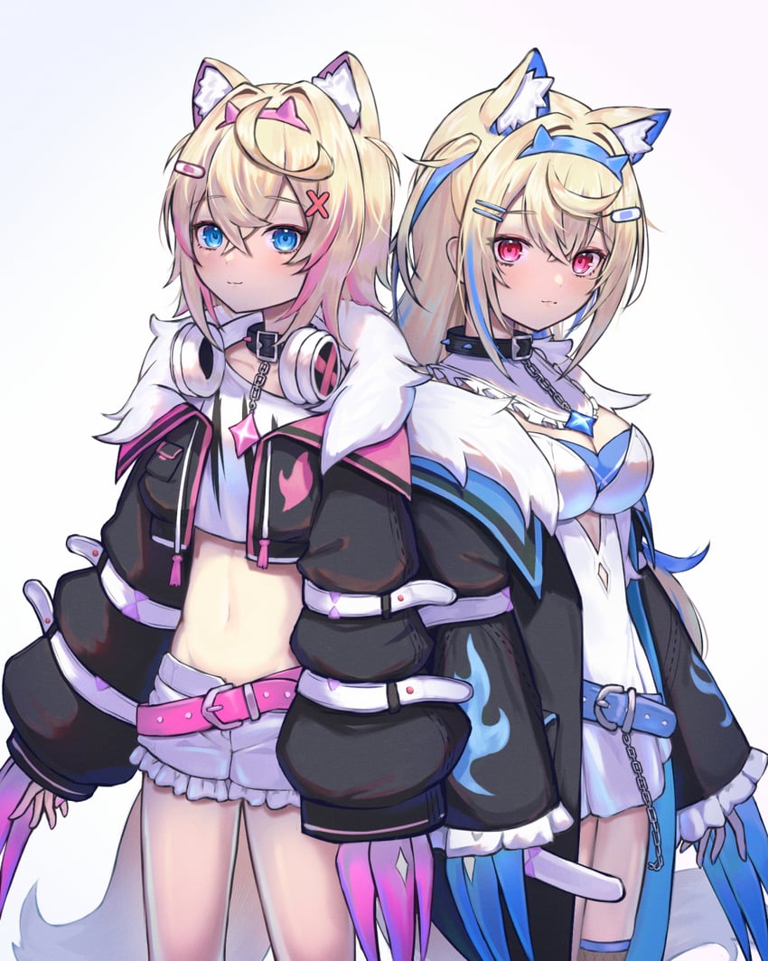 fuwawa abyssgard and mococo abyssgard (hololive and 1 more) drawn by ao_ne