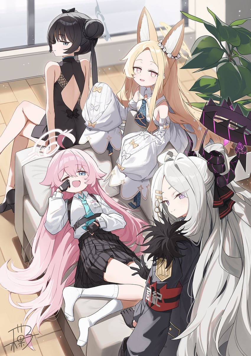hina, hoshino, kisaki, and seia (blue archive) drawn by wagashi928