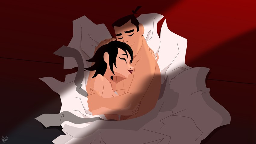 samurai jack and ashi (samurai jack) drawn by zone_(artist)