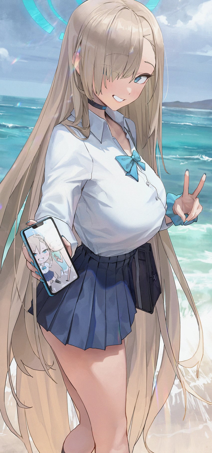 sensei, doodle sensei, and asuna (blue archive) drawn by bingwei_huang