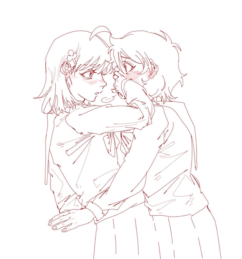watanabe you and takami chika (love live! and 1 more) drawn by jiguang_haibao
