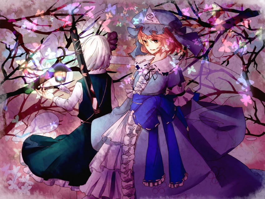 konpaku youmu and saigyouji yuyuko (touhou) drawn by hawatari158