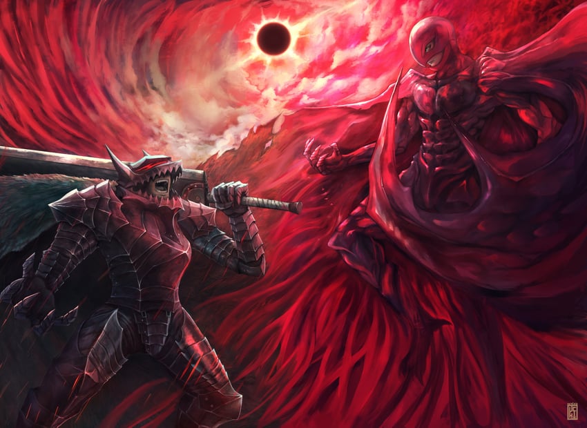 guts, griffith, and femto (berserk) drawn by uchi_vs_the_world