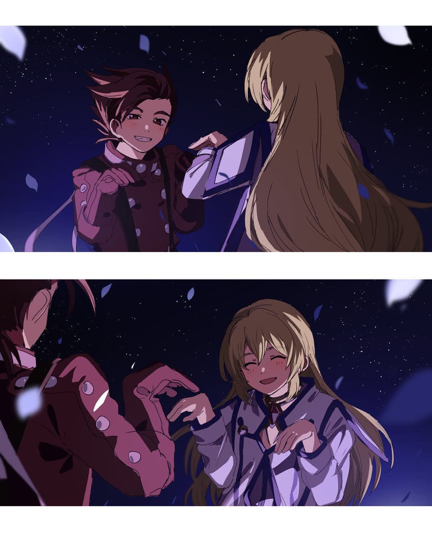 colette brunel and lloyd irving (tales of and 1 more) drawn by aemono_(lemolemo_lmn)