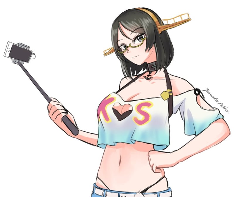 kirishima (kantai collection and 1 more) drawn by rekka_yamato