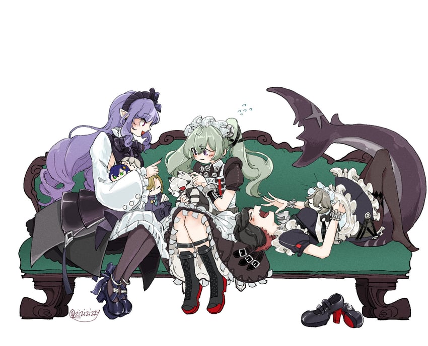 ellen joe, belle, wise, vivian banshee, von lycaon, and 3 more (zenless zone zero) drawn by zizizizzy