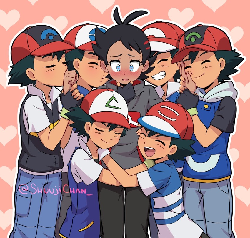 ash ketchum and goh (pokemon and 6 more) drawn by sara_bon