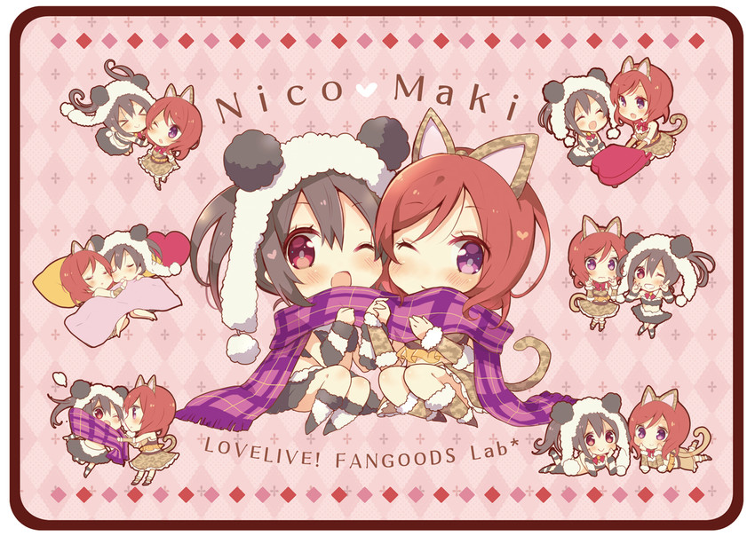 nishikino maki and yazawa nico (love live! and 2 more) drawn by shiroi_hakuto
