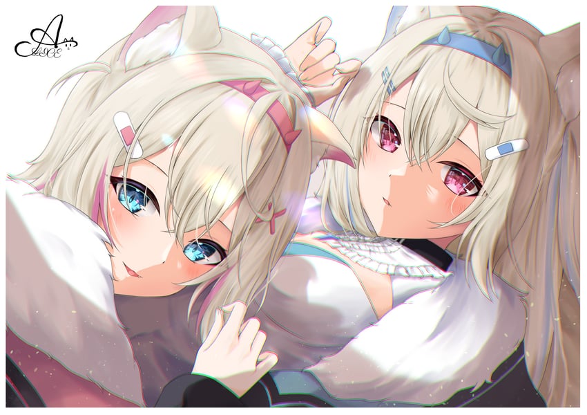 fuwawa abyssgard and mococo abyssgard (hololive and 1 more) drawn by alisa_alice