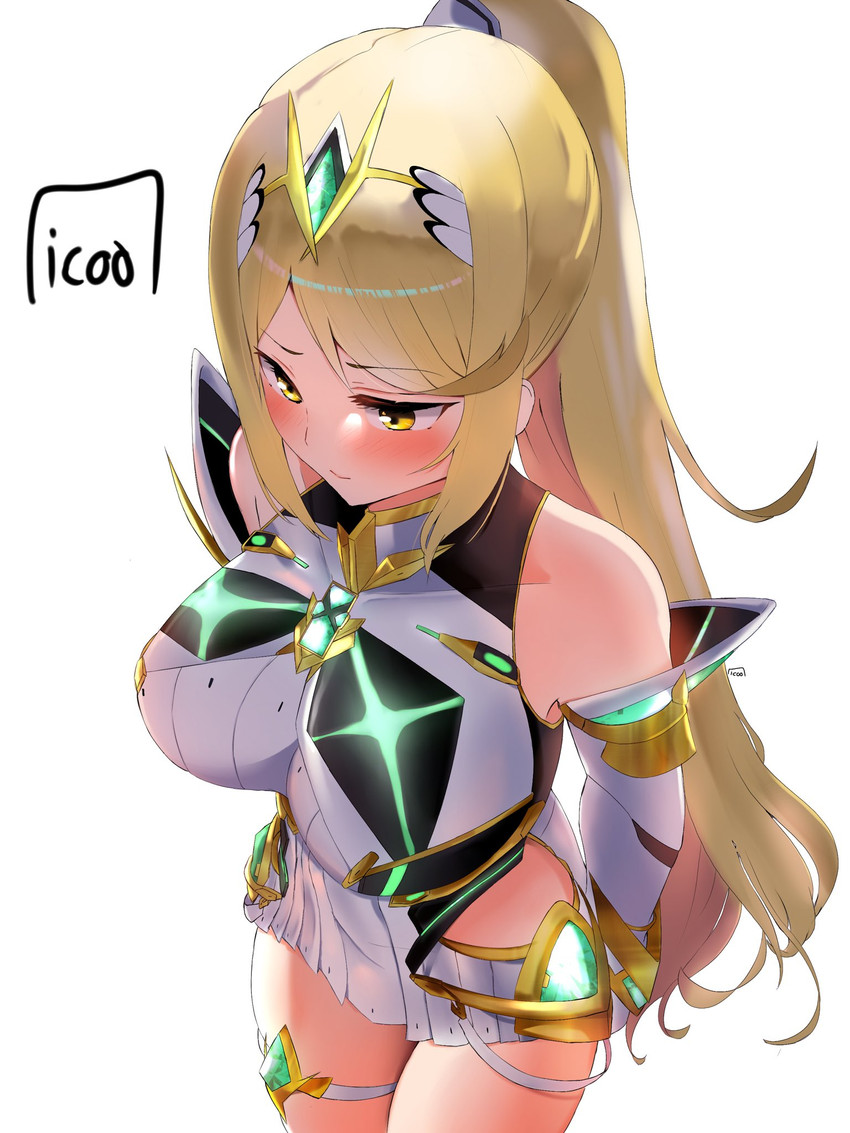 mythra (xenoblade chronicles and 1 more) drawn by icoo