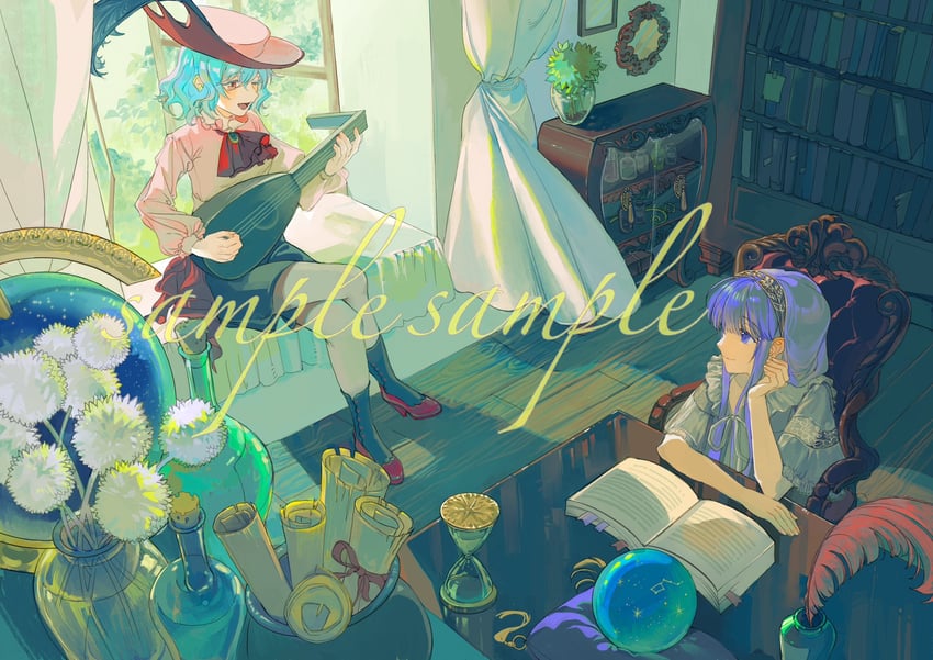 remilia scarlet and patchouli knowledge (touhou) drawn by xianyu_liang