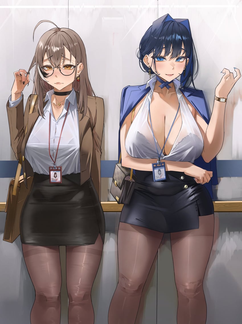 ouro kronii and nanashi mumei (hololive and 1 more) drawn by archinoer