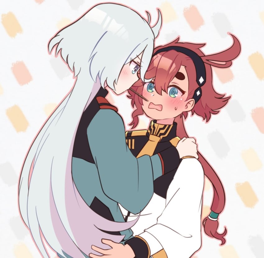 suletta mercury and miorine rembran (gundam and 1 more) drawn by khrium