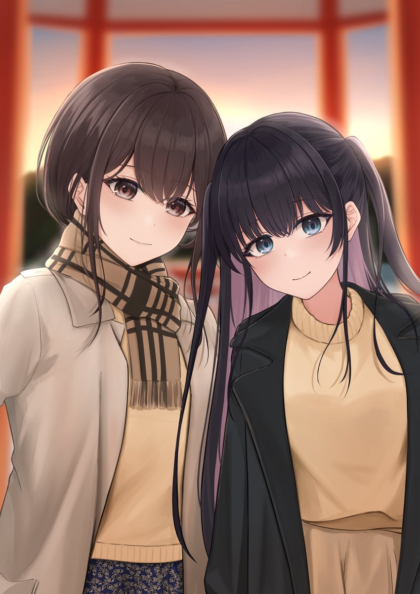 yahiro mio and tamayori himari (seifuku kanojo) drawn by codename696