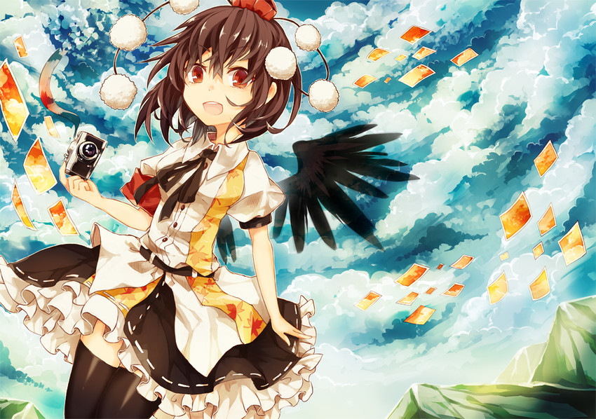shameimaru aya (touhou) drawn by kaio_(watagami)