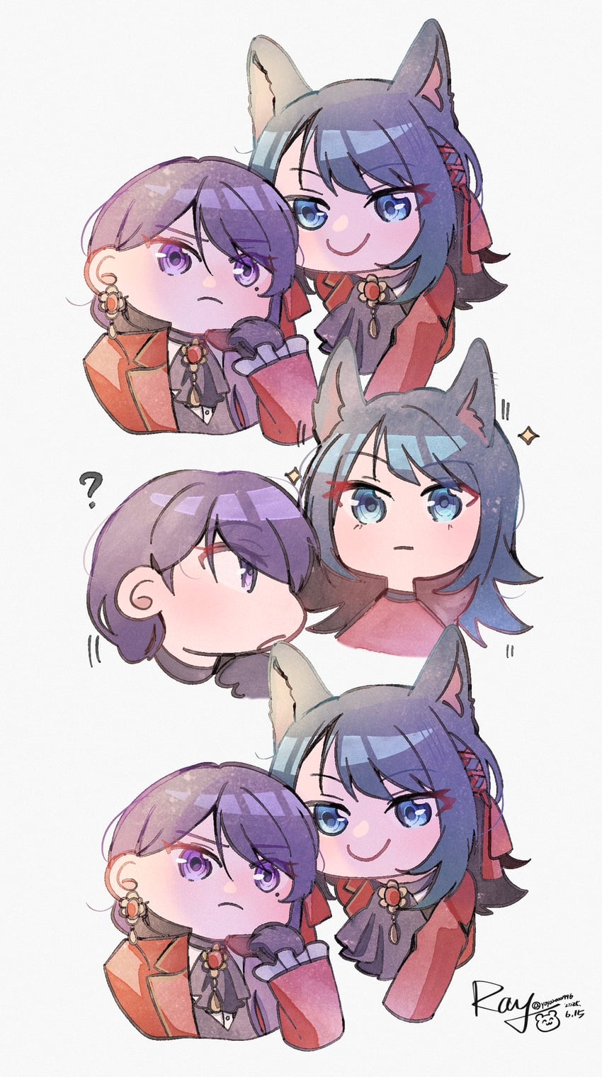 shiina taki and yahata umiri (bang dream! and 1 more) drawn by yoyoray20001996