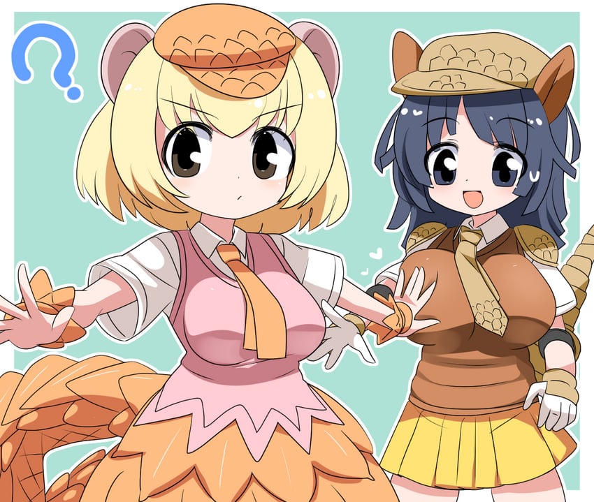 giant armadillo and giant pangolin (kemono friends) drawn by lets0020