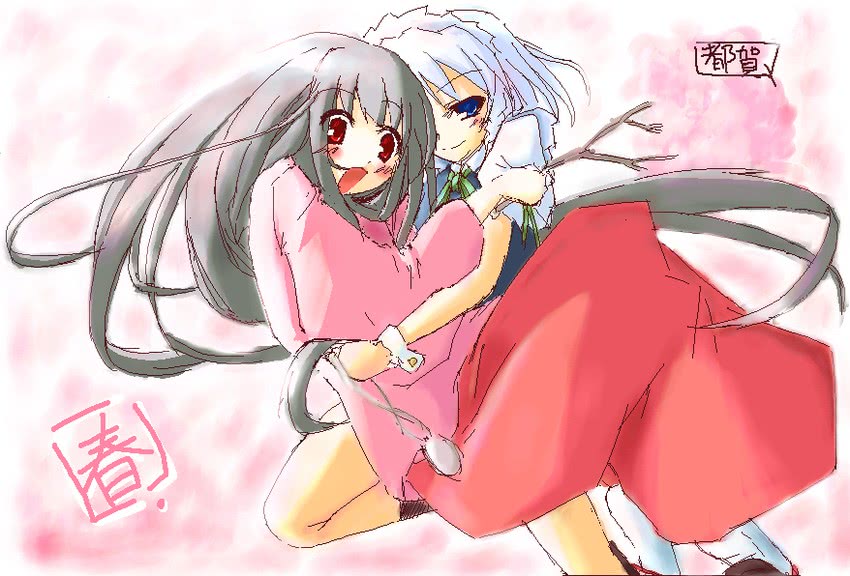 izayoi sakuya and houraisan kaguya (touhou) drawn by tsuga_kyousuke