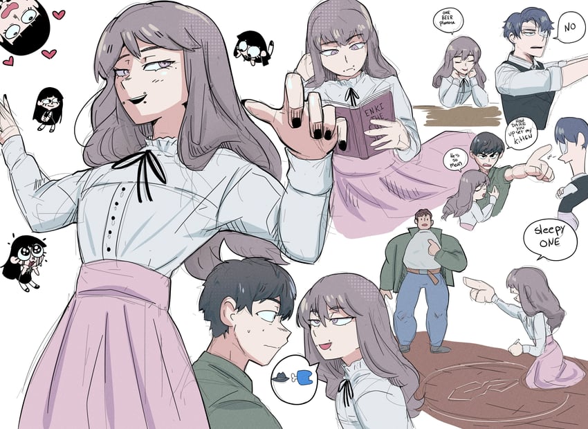 crewmate, marina, levi, daan, samarie, and 1 more (among us and 2 more) drawn by onac911