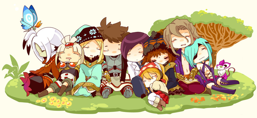 dancer, swordsman, night seeker, fortress, rune master, and 14 more (sekaiju no meikyuu and 1 more) drawn by bluetenbin