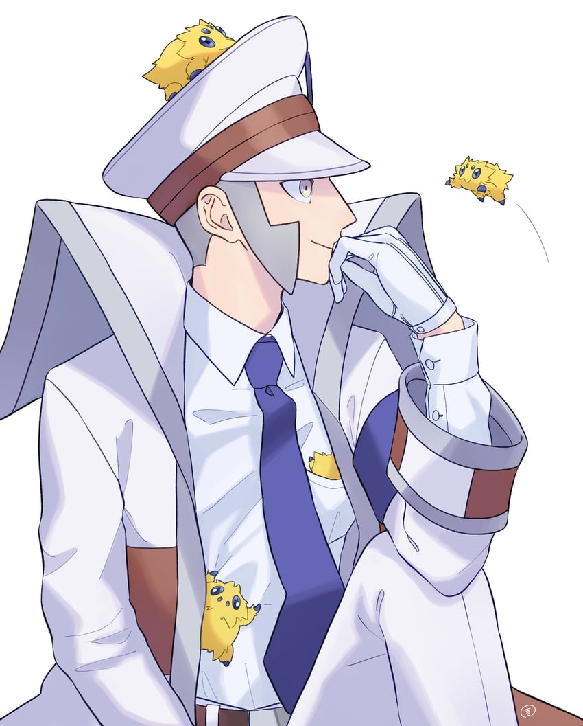 emmet and joltik (pokemon and 1 more) drawn by mamezara_(sakizuke)