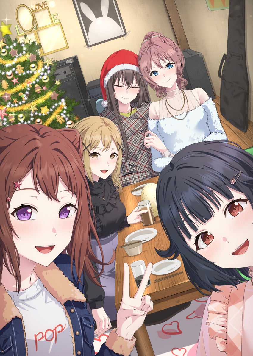 ichigaya arisa, toyama kasumi, yamabuki saya, hanazono tae, and ushigome rimi (bang dream!) drawn by ptal