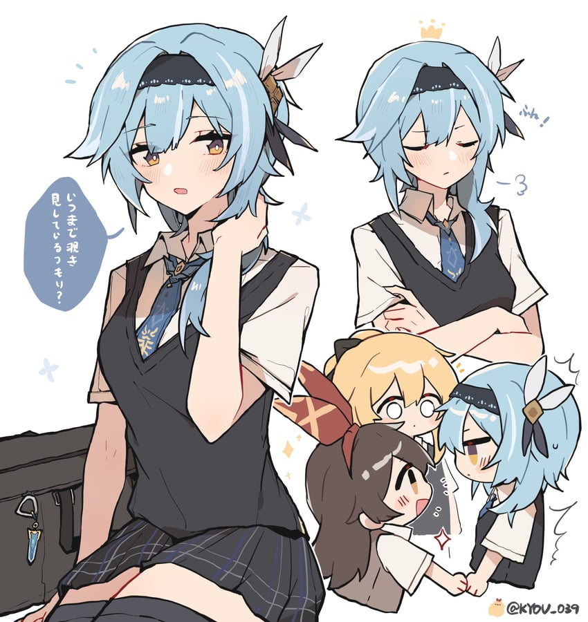 eula, jean, and amber (genshin impact) drawn by kyou_039