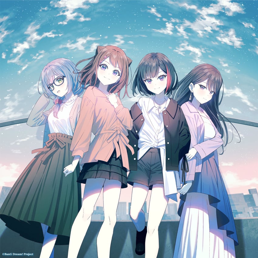 shiina taki, mitake ran, toyama kasumi, and asahi rokka (bang dream! and 1 more) drawn by koh_rd
