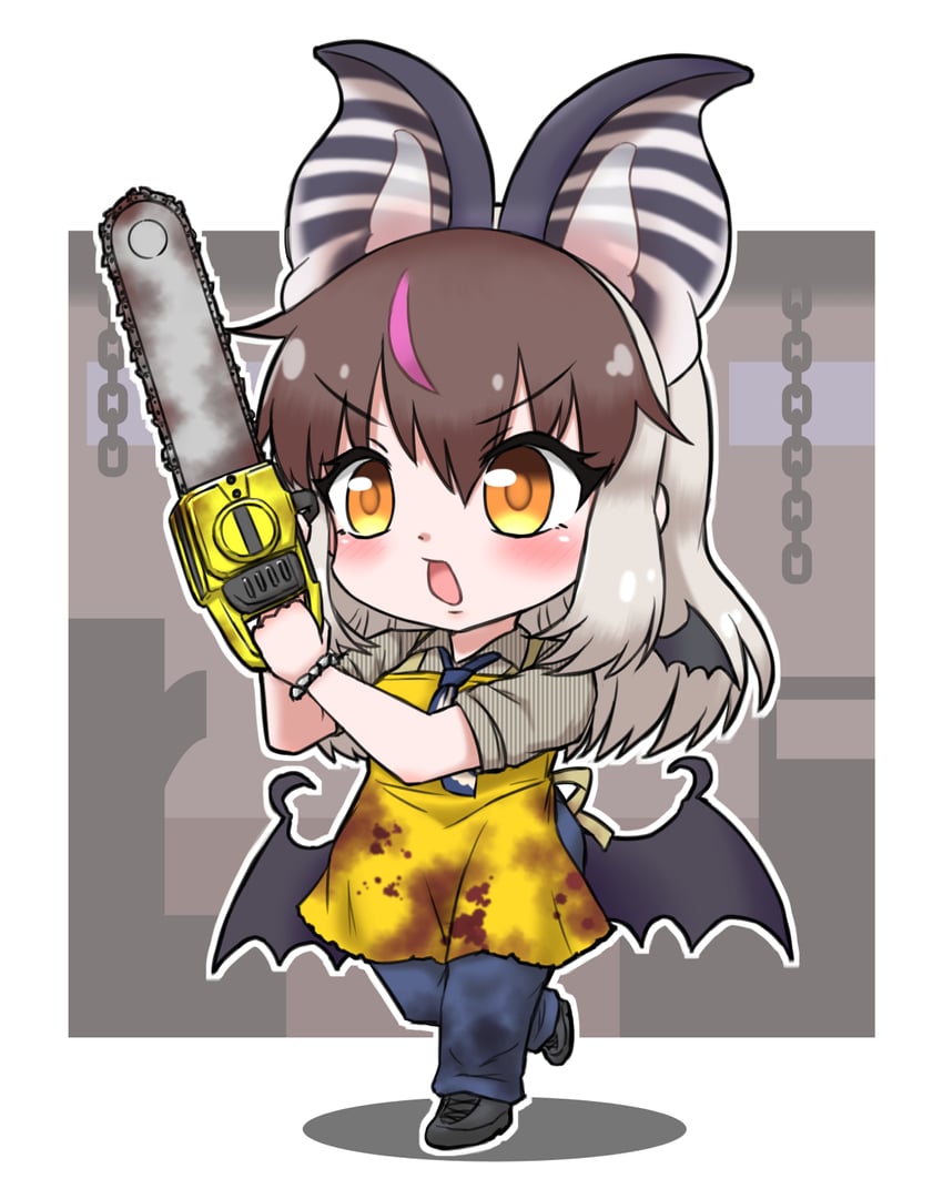 brown long-eared bat (kemono friends and 2 more) drawn by mabuta_(mbt)