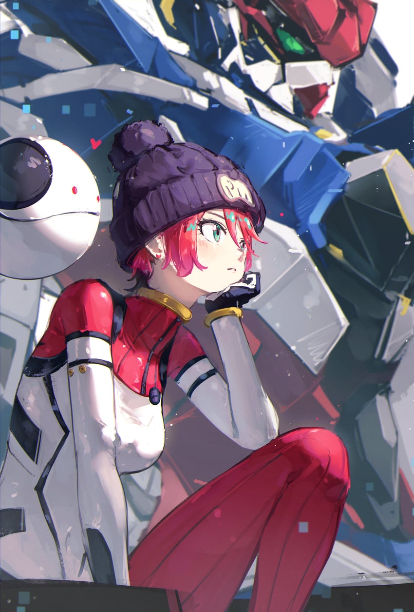 amate yuzuriha, haro, and gquuuuuux (gundam and 1 more) drawn by fuunyon
