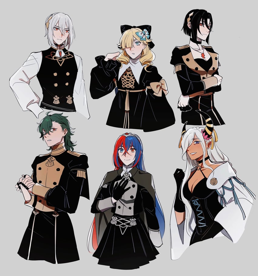 female byleth, female alear, dorothea arnault, felix hugo fraldarius, flayn, and 7 more (fire emblem and 2 more) drawn by seirorath