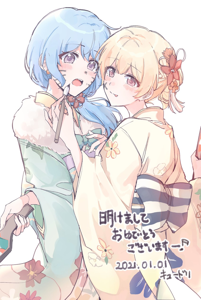 matsubara kanon and shirasagi chisato (bang dream!) drawn by kyudoli